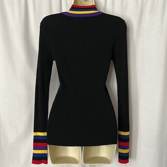 QED London Mock Turtleneck Long Sleeve Black Sweater Top **Size S** 🌺🌺 - Picture 2 of 4